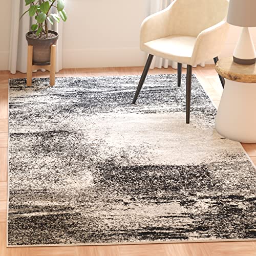 SAFAVIEH Modern abstrakt Teppich für Wohnzimmer, Esszimmer, Schlafzimmer - Adirondack Collection, Kurzer Flor, Silber und Multi, 122 X 183 cm von Safavieh