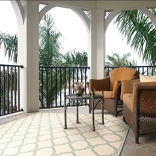 SAFAVIEH Geometrisch Teppich für Wohnzimmer, Esszimmer, Schlafzimmer - Beachhouse Collection, Kurzer Flor, Creme und Aqua, 201 X 290 cm SAFAVIEH Geometrisch Teppich für Wohnzimmer, Esszimmer, Schlafzimmer - Beachhouse Collection, Kurzer Flor, Creme und Aqua, 201 X 290 cm von Safavieh