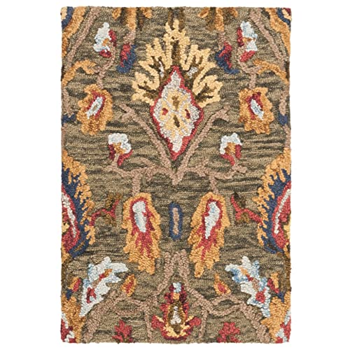 SAFAVIEH Zeitgenössische Teppich für Wohnzimmer, Esszimmer, Schlafzimmer - Blossum Collection, Kurzer Flor, Multi, 61 X 91 cm von Safavieh