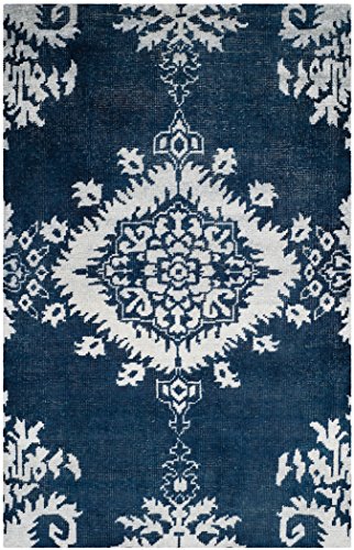 SAFAVIEH Trendige Übergangszeit Teppich für Wohnzimmer, Esszimmer, Schlafzimmer - Stonewash Collection, Kurzer Flor, Indigo, 152 X 244 cm von Safavieh