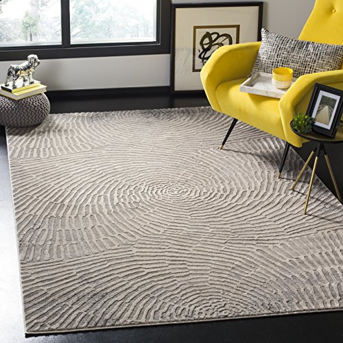 Safavieh Schick Teppich für Wohnzimmer, Esszimmer, Schlafzimmer - Meadow Collection, Kurzer Flor, Taupe, 99 X 152 cm von Safavieh