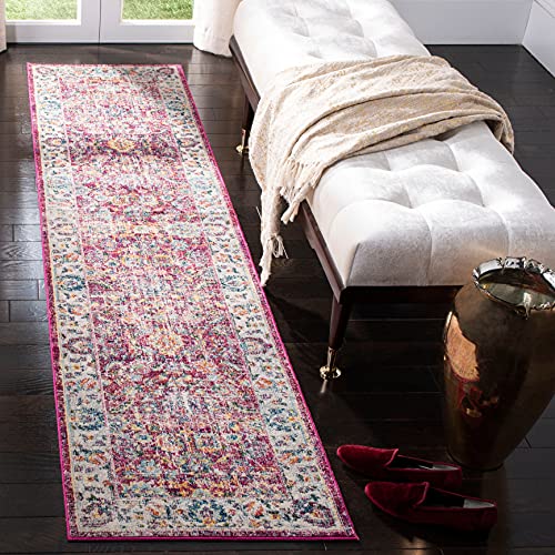 SAFAVIEH Traditionell Teppich für Wohnzimmer, Esszimmer, Schlafzimmer - Merlot Collection, Kurzer Flor, Rot und Multi, 61 X 244 cm von as - Schwabe