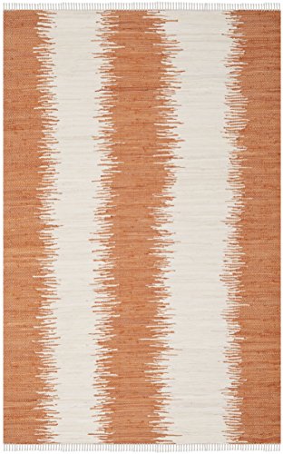 SAFAVIEH Modern Teppich für Wohnzimmer, Esszimmer, Schlafzimmer - Montauk Collection, Kurzer Flor, Orange, 122 X 183 cm von Safavieh