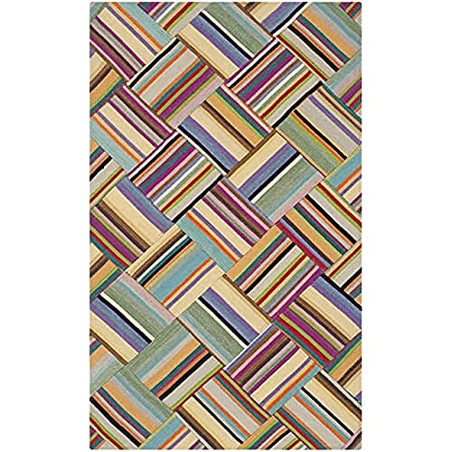 SAFAVIEH Geometrisch Teppich für Wohnzimmer, Esszimmer, Schlafzimmer - Strawpatch Collection, Kurzer Flor, Pink und Multi, 122 X 183 cm SAFAVIEH Geometrisch Teppich für Wohnzimmer, Esszimmer, Schlafzimmer - Strawpatch Collection, Kurzer Flor, Pink und Multi, 122 X 183 cm von Safavieh