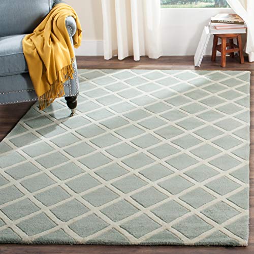 SAFAVIEH Zeitgenössische Teppich für Wohnzimmer, Esszimmer, Schlafzimmer - Chatham Collection, Kurzer Flor, Grau und Elfenbein, 122 X 183 cm von Safavieh