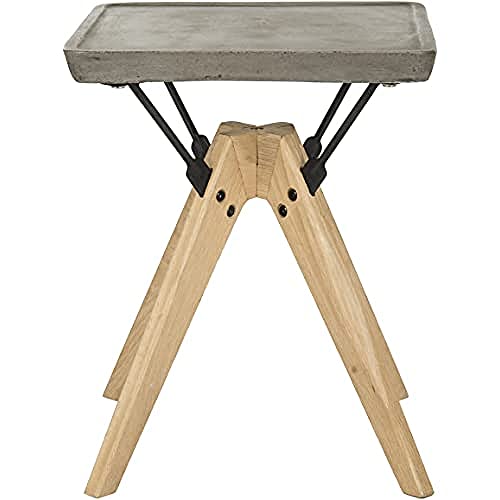 SAFAVIEH Modern Concrete Outdoor Accent Table, in Dark Grey von Safavieh
