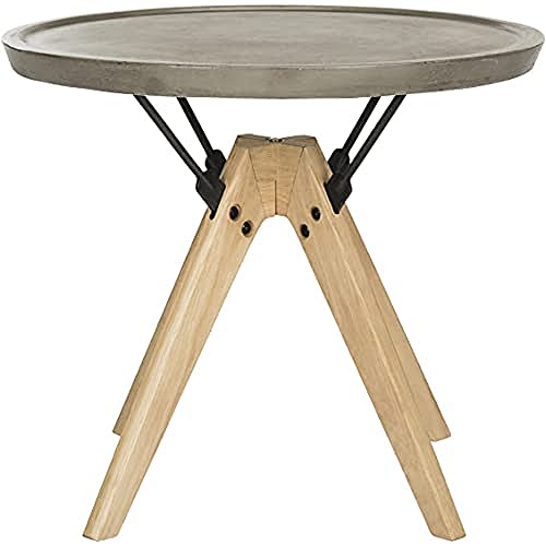 SAFAVIEH Modern Concrete Outdoor Accent Table, in Dark Grey von Safavieh