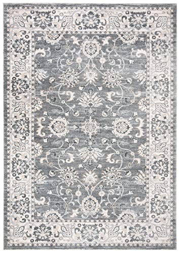 Safavieh ISA940 Traditionell Teppich für Wohnzimmer, Esszimmer, Schlafzimmer-Isabella Collection, Kurzer Flor, Creme, 61 X 91 cm, Polypropylen (PP), Grau/Cremefarben von Safavieh