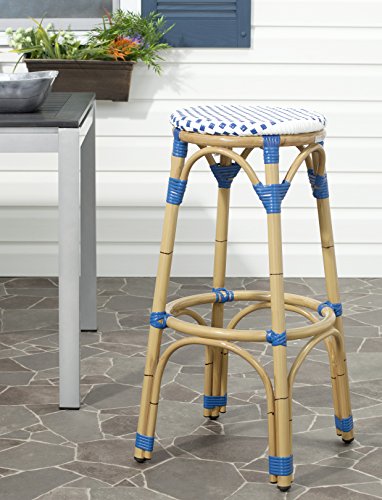 SAFAVIEH Transitional Outdoor Barstool, in Grey, White and Light Brown von Safavieh