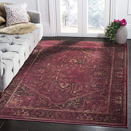 SAFAVIEH Traditionell Teppich für Wohnzimmer, Esszimmer, Schlafzimmer - Vintage Collection, Kurzer Flor, Himbeere, 160 X 229 cm von Safavieh