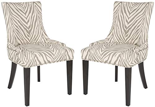 SAFAVIEH 2er Set Zeitgenössisch Gepolstert Stühle, Grau Zebra von Safavieh