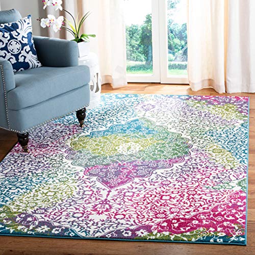 SAFAVIEH Abstrakt Teppich für Wohnzimmer, Esszimmer, Schlafzimmer - Watercolor Collection, Kurzer Flor, Elfenbein und Fuchsia, 79 X 152 cm SAFAVIEH Abstrakt Teppich für Wohnzimmer, Esszimmer, Schlafzimmer - Watercolor Collection, Kurzer Flor, Elfenbein und Fuchsia, 79 X 152 cm von Safavieh