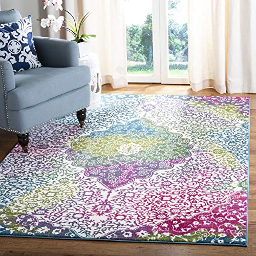 SAFAVIEH Abstrakt Teppich für Wohnzimmer, Esszimmer, Schlafzimmer - Watercolor Collection, Kurzer Flor, Elfenbein und Fuchsia, 201 X 274 cm SAFAVIEH Abstrakt Teppich für Wohnzimmer, Esszimmer, Schlafzimmer - Watercolor Collection, Kurzer Flor, Elfenbein und Fuchsia, 201 X 274 cm von Safavieh