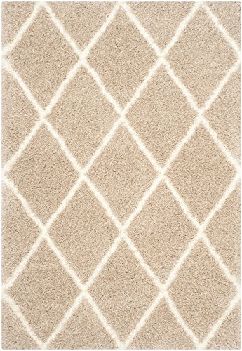 SAFAVIEH Zottelig Teppich für Wohnzimmer, Esszimmer, Schlafzimmer - Montreal Shag Collection, Hoher Flor, Beige und Elfenbein, 122 X 183 cm von Safavieh