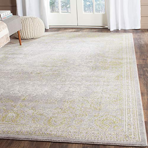 SAFAVIEH Glam Wohnzimmer, Esszimmer, Schlafzimmer - Passion Collection, Kurzer Flor, Grau und Grün, 122 X 170 cm von Safavieh