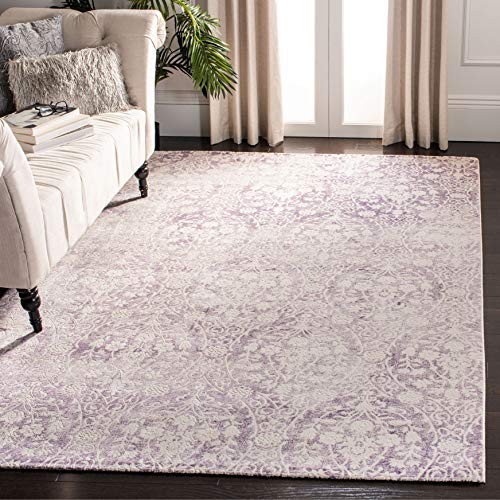 SAFAVIEH Glam Wohnzimmer, Esszimmer, Schlafzimmer - Passion Collection, Kurzer Flor, Lavendel und Elfenbein, 155 X 231 cm von Safavieh