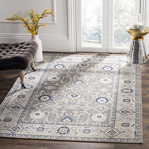 SAFAVIEH Traditionell Teppich für Wohnzimmer, Esszimmer, Schlafzimmer - Patina Collection, Kurzer Flor, Taupe und Elfenbein, 91 X 152 cm von Safavieh