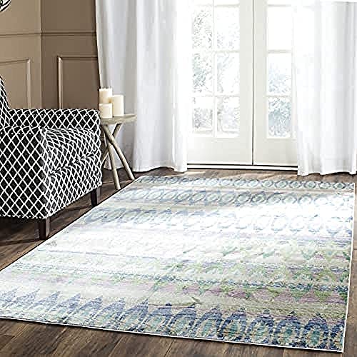 SAFAVIEH Boho Teppich für Wohnzimmer, Esszimmer, Schlafzimmer - Valencia Collection, Kurzer Flor, Lila und Multi, 244 X 305 cm von Safavieh