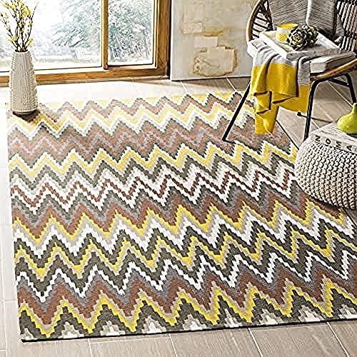 SAFAVIEH Geometrisch Teppich für Wohnzimmer, Esszimmer, Schlafzimmer - Cedar Brook Collection, Kurzer Flor, Braun und Zitrone, 152 X 244 cm SAFAVIEH Geometrisch Teppich für Wohnzimmer, Esszimmer, Schlafzimmer - Cedar Brook Collection, Kurzer Flor, Braun und Zitrone, 152 X 244 cm von Safavieh