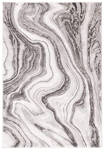 Safavieh Zeitgenössische Teppich für Wohnzimmer, Esszimmer, Schlafzimmer - Craft Collection, Kurzer Flor, Grau und Silber, 79 X 152 cm von Safavieh
