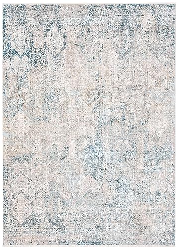 Safavieh Zeitgenössische Teppich für Wohnzimmer, Esszimmer, Schlafzimmer - Dream Collection, Kurzer Flor, Grau und Blau, 183 X 274 cm von Safavieh