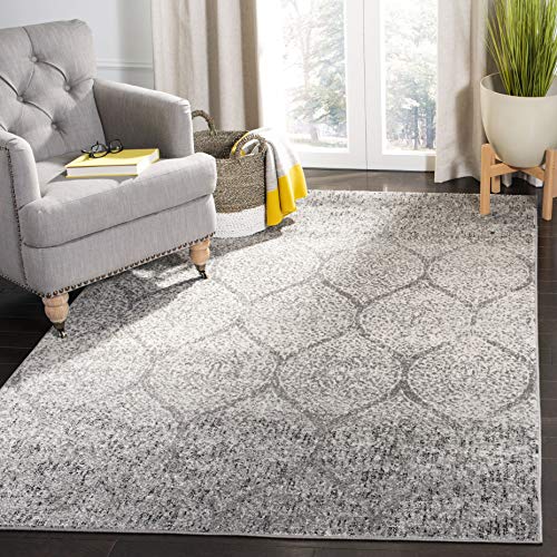 Safavieh Zeitgenössische Teppich für Wohnzimmer, Esszimmer, Schlafzimmer - Madison Collection, Kurzer Flor, Grau und Elfenbein, 122 X 183 cm von Safavieh