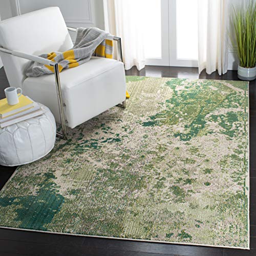 Safavieh Zeitgenössische Teppich für Wohnzimmer, Esszimmer, Schlafzimmer - Madison Collection, Kurzer Flor, Grün und Elfenbein, 160 X 229 cm Safavieh Zeitgenössische Teppich für Wohnzimmer, Esszimmer, Schlafzimmer - Madison Collection, Kurzer Flor, Grün und Elfenbein, 160 X 229 cm von Safavieh