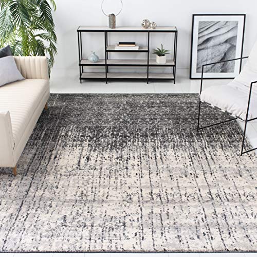 SAFAVIEH Zeitgenössische Teppich für Wohnzimmer, Esszimmer, Schlafzimmer - Retro Collection, Kurzer Flor, Schwarz und Hellgrau, 244 X 305 cm SAFAVIEH Zeitgenössische Teppich für Wohnzimmer, Esszimmer, Schlafzimmer - Retro Collection, Kurzer Flor, Schwarz und Hellgrau, 244 X 305 cm von Safavieh