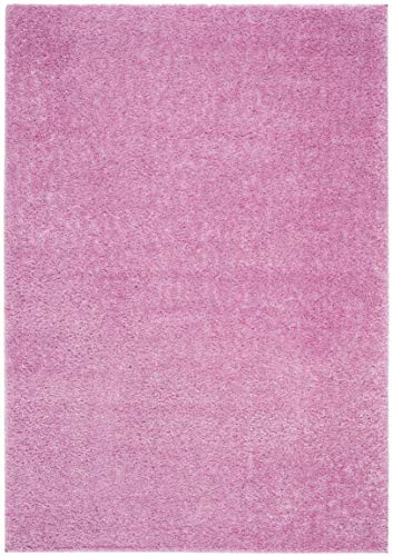 Safavieh Zottelig Teppich für Wohnzimmer, Esszimmer, Schlafzimmer - August Shag Collection, Kurzer Flor, Rosa, 61 X 91 cm von Safavieh