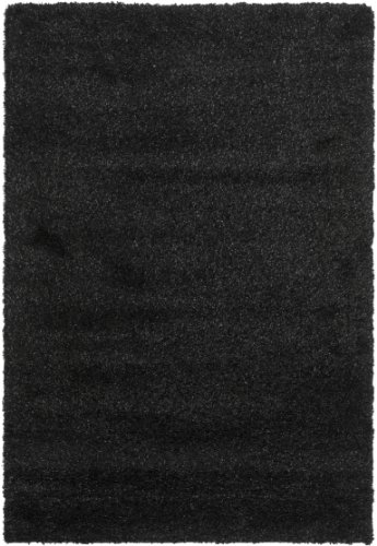 Safavieh Zottelig Teppich für Wohnzimmer, Esszimmer, Schlafzimmer - California Shag Collection, Hoher Flor, Schwarz, 61 X 91 cm von Safavieh