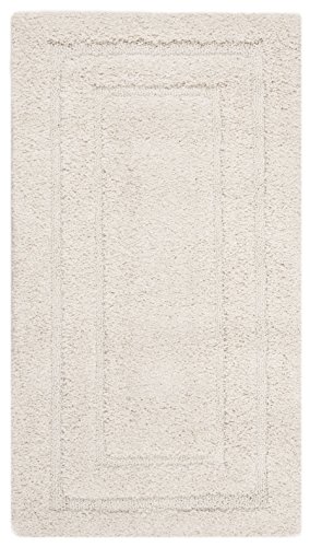 SAFAVIEH Zottelig Teppich für Wohnzimmer, Esszimmer, Schlafzimmer - Florida Shag Collection, Hoher Flor, Creme und Creme, 61 X 91 cm von Safavieh