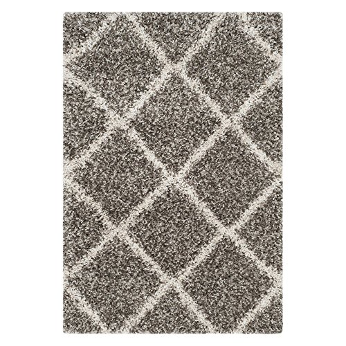 Safavieh Zottelig Teppich für Wohnzimmer, Esszimmer, Schlafzimmer - Hudson Shag Collection, Hoher Flor, Grau und Elfenbein, 66 x 112 cm Safavieh Zottelig Teppich für Wohnzimmer, Esszimmer, Schlafzimmer - Hudson Shag Collection, Hoher Flor, Grau und Elfenbein, 66 x 112 cm von Safavieh