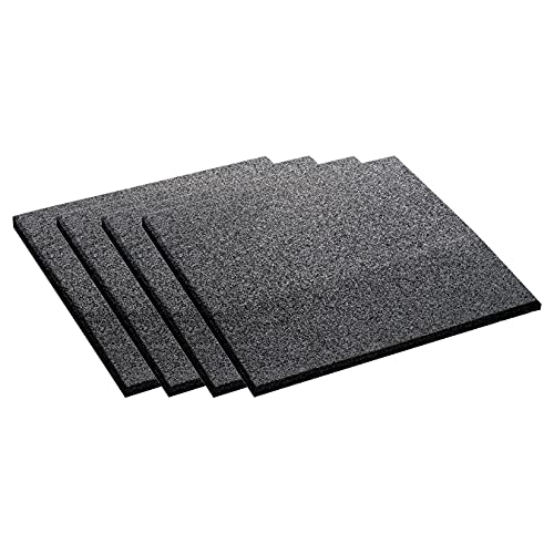 PROFIMAT® 4er Set Reifenschoner & Auffahrrampe 50x50x1-3 cm | Recycling Gummigranulat | Reifenschutzmatte flach Schwarz von safe elastic