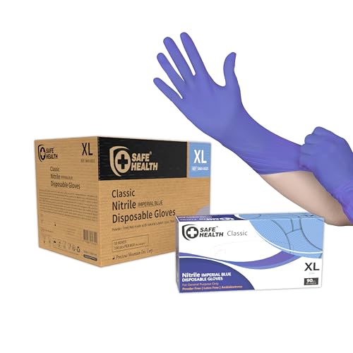 Safe Health Nitril Einweghandschuhe Größe XL Imperial Blau, 900 stück, Pulverfrei Latexfrei, Lebensmittellabor Hausmeister Malerei Mechanische Endbearbeitung Gesetze Vollstreckung, 3 Mil Safe Health Nitril Einweghandschuhe Größe XL Imperial Blau, 900 stück, Pulverfrei Latexfrei, Lebensmittellabor Hausmeister Malerei Mechanische Endbearbeitung Gesetze Vollstreckung, 3 Mil von Safe Health