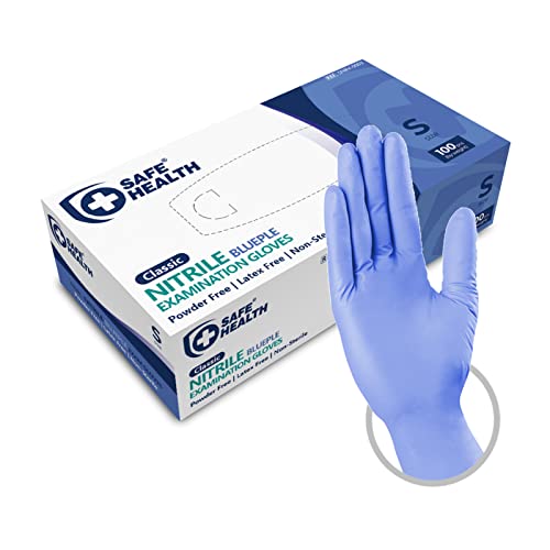 Safe Health Nitrilhandschuhe Größe S Blueple,100 stück, Violett Blau Nitril Pulverfrei Latexfrei, Lebensmittel Handschuhe Einweghandschuhe Einmalhandschuhe von Safe Health
