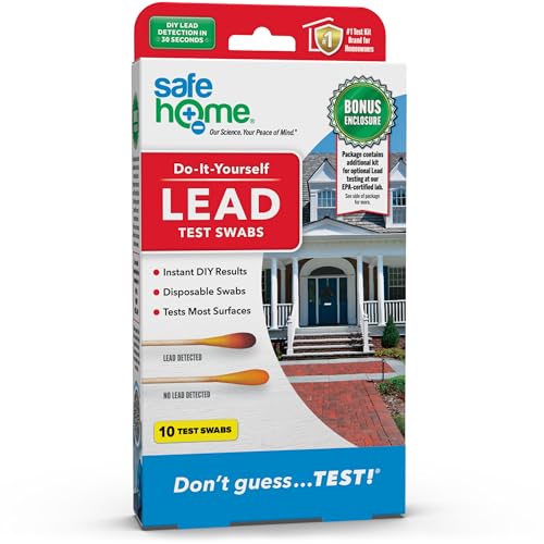 Safe Home Blei-Kombi-Test-Set – 10 DIY-Oberflächen-Tupfer + optionale Tests in unserem EPA-zertifizierten Labor – Erkennt Blei in Materialien wie Farbe, Staub, Erde und mehr – ideal für Hausbesitzer von Safe Home