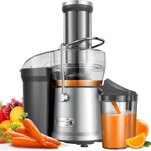 Safecourt Kitchen Entsafter Gemüse und Obst - Slow Juicer [1300W, 2 Stufen für hart & weich] - Saftpresse elektrisch [mit 90% Saftergebnis] - Obstpresse [mit 1.5 Liter Fassungsvermögen] - BPA frei von Safecourt Kitchen