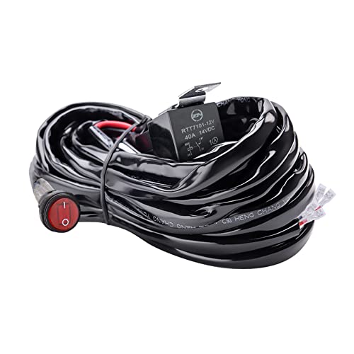 Safego Kabelbaum Zusatzscheinwerfer Kabelsatz Relais Adapter für KFZ Scheinwerfer Arbeitsscheinwerfer Tagfahrleuchten Lichtleisten DC 12V/40A, mit ON/OFF Schalter Kit von Safego