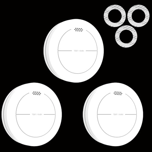 Safeliveo Rauchmelder Vernetzt mit 10 Jahre Batterie, Stummschaltung und Test Feuermelder Vernetzt mit 85dB Akustischer Vernetzter Rauchwarnmelder für Schlafzimmer Keller und Lagerräume 3er Set von Safeliveo