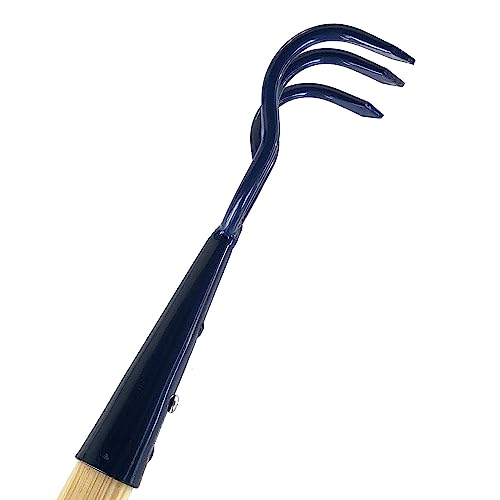 Gartenkralle Grubber für Garten aus Qualitätsstahl Jätegrubber mit langem Stiel aus Kiefernholz Unkrautentferner mit 3 Zinken Gartenhacke Unkrauthacke 140 cm von Saferide