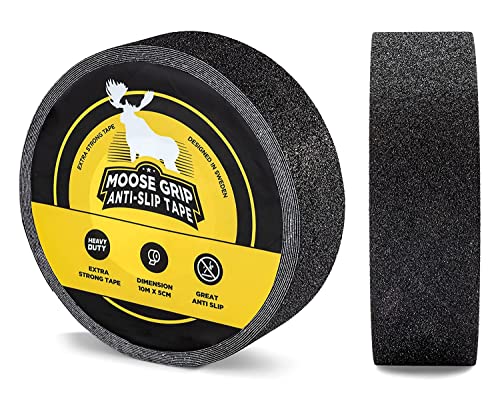Safestep Moose Grip Anti-Rutsch-Band | Premium Medium Grain Anti-Rutsch-Band für Stufen, Rampen & Böden | High-Traction, Durable, PVC-frei & UV-resistente Sicherheit Grip | 15m x 5cm Schwarz von Safestep
