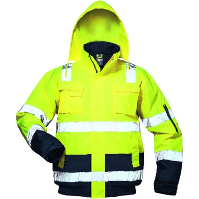 Warnschutz-Pilotenjacke AXEL 23544, warngelb/marineblau, Größe M von Safestyle