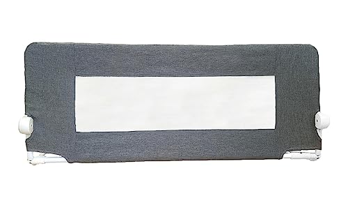 Safetots Deluxe Denim Bettgitter Grau, 100cm breit x 40cm hoch, Bettschutzgitter für Kleinkinder zur Sicherheit, sicheres Kindergitter für Betten von Safetots
