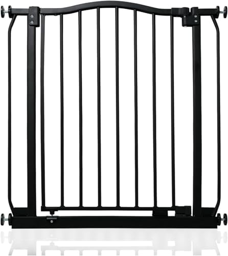 Safetots Treppenschutzgitter mit Gebogenem Oberen Teil, 170cm - 179cm, Mattschwarz, Treppenschutzgitter mit Druckbefestigung, Babygitter für Türen Safetots Treppenschutzgitter mit Gebogenem Oberen Teil, 170cm - 179cm, Mattschwarz, Treppenschutzgitter mit Druckbefestigung, Babygitter für Türen von Safetots