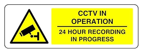 Cctv In Operation 24 Hour Recording In Progress – Sicherheitsschild, 3 mm Aluminium-Dibond für den Innen- und Außenbereich (600 mm x 200 mm), 7 m Sichtabstand von Safety First Display LTD