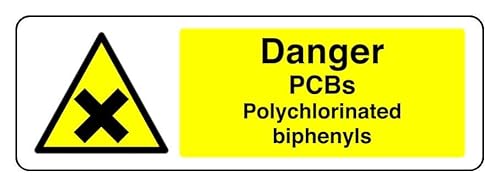 Hinweisschild "Danger Pcbs" Polychloriertes Biphenyls, 3 mm Aluminium-Dibond für den Innen- und Außenbereich (300 mm x 100 mm), 5 m Sichtabstand von Safety First Display LTD