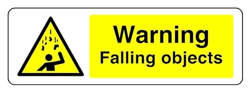 Hinweisschild mit Aufschrift "Warning Falling Objects", selbstklebend, 300 mm x 100 mm, Sichtabstand innerhalb von 5 m. Hinweisschild mit Aufschrift "Warning Falling Objects", selbstklebend, 300 mm x 100 mm, Sichtabstand innerhalb von 5 m. von Safety First Display LTD