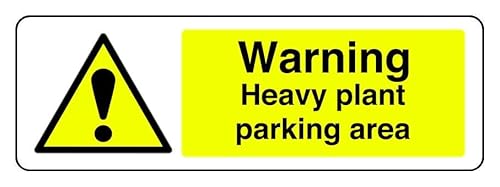Hinweisschild mit Aufschrift "Warning Heavy Plant Parking Are", 3 mm Aluminium-Dibond für den Innen- und Außenbereich (600 mm x 200 mm), 7 m Sichtabstand von Safety First Display LTD