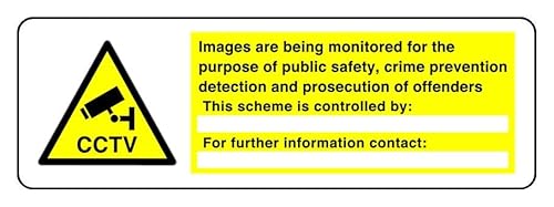 "Images Are Being Monitorored For The Purpose Of Public Safety Crime", Sicherheitsschild, 3 mm Aluminium-Dibond für den Innen- und Außenbereich (600 mm x 200 mm), 7 m Sichtabstand von Safety First Display LTD