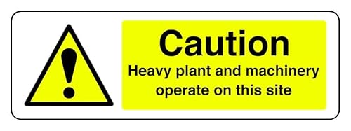 Schild mit der Aufschrift "Caution Heavy Plant And Machinery Operate On This Site", 3 mm Alu-Dibond-Sicherheitsschild für den Innen- und Außenbereich, 600 mm x 200 mm, Sichtweite 7 mm Schild mit der Aufschrift "Caution Heavy Plant And Machinery Operate On This Site", 3 mm Alu-Dibond-Sicherheitsschild für den Innen- und Außenbereich, 600 mm x 200 mm, Sichtweite 7 mm von Safety First Display LTD